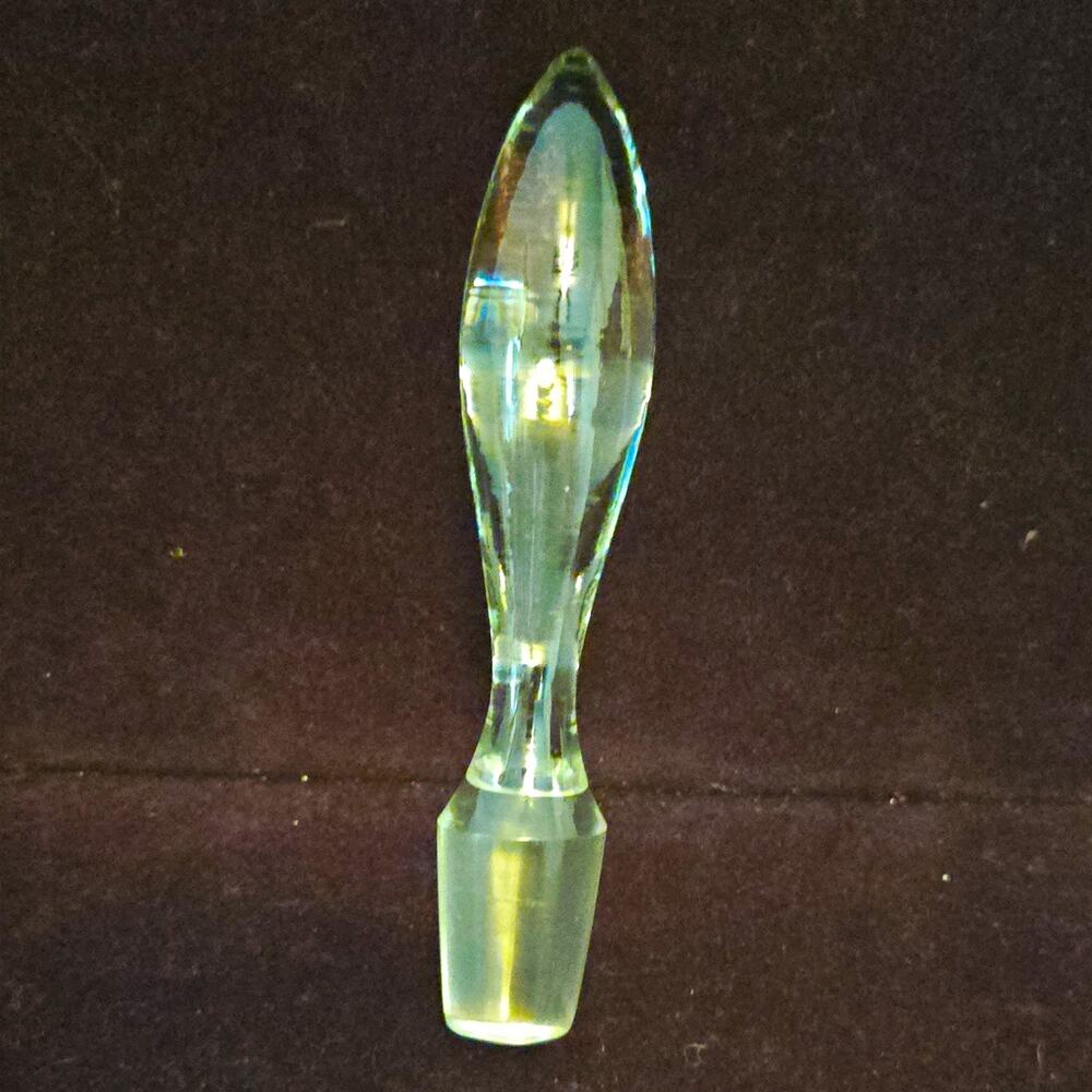 Vintage Clear Glass Decanter Stopper Replacement Tear Drop Pointed Finial Top